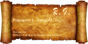Rapaport Imogén névjegykártya
